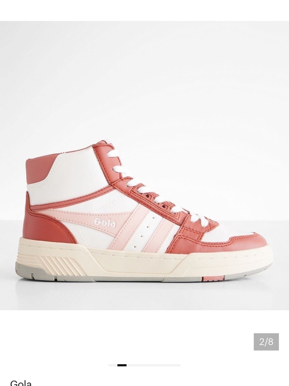Gola Womens High-Top Sneakers in White, Pink, and Rust